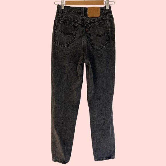 Levi's 17501 Washed Black Tapered Leg Vintage 80's Denim Jeans - Picture 1 of 7